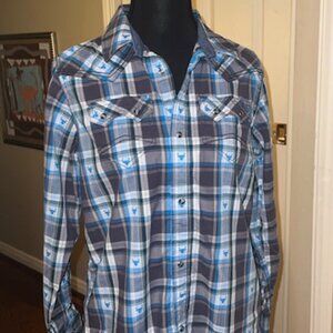Cody James Western Shirt with Pearl Snap Buttons (Regular Fit XL)